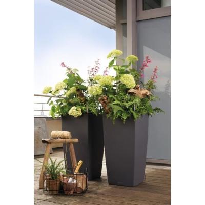 Jardiniere - Cubico color 40 - Kit complet - Gris ardoise - 31 L - LECHUZA
