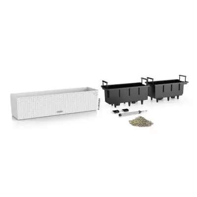 Jardinière Balconera cottage 80 Blanc - Kit complet - 12 L