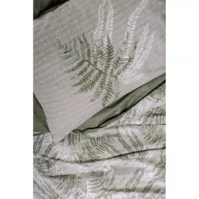 Parure de lit 220x240cm + 2 taies 60x60cm - Coton renforcé - Kaki