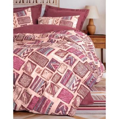 Parure de lit 220x240cm - 100% coton renforcé - Rouge