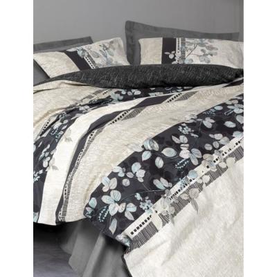 Parure de lit 220x240 cm + 2 taies 60x60 cm - Coton renforcé - Anthracite