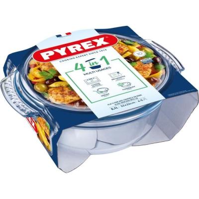 Cocotte PYREX 5,1L en verre borosilicate - Congélateur et micro-ondes