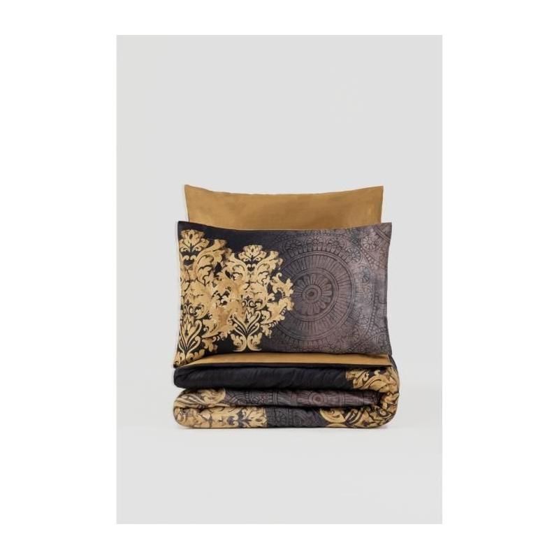 Parure de lit satinée 100% coton - Anthracite - 220x240cm