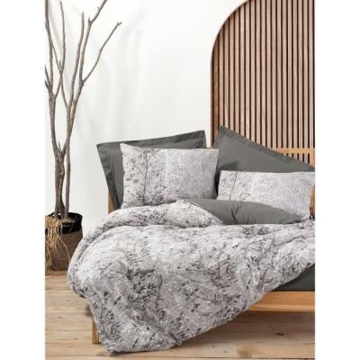 Parure de lit 220x240 cm + 2 taies 60x60 cm - Coton renforcé - Brun