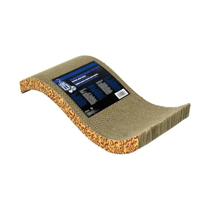 Griffoir pour chat - CATIT - Ondulé - Herbe a chat incluse - Motifs léopard - 53 cm
