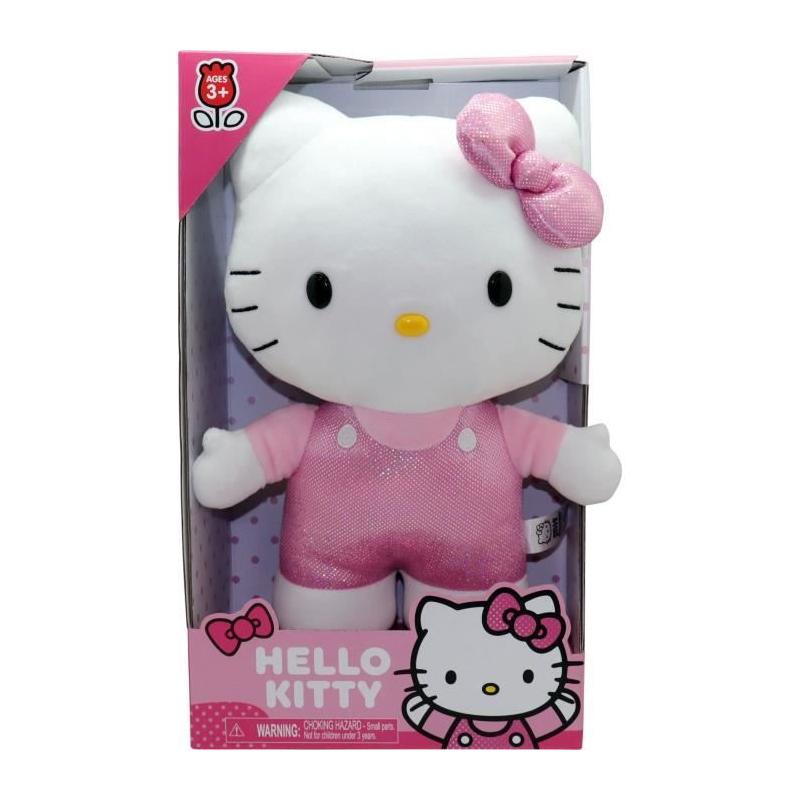 Peluche HELLO KITTY HKT122 à pois rose - 30 cm