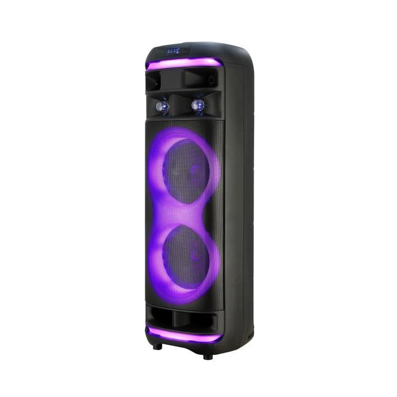 Enceinte karaoké - INOVALLEY - RGB - 800 Watts - Bluetooth V5.0 - Micro sans fil inclus - Autonomie 2 a 3 heures - LED
