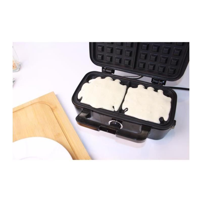Gaufrier LITTLE BALANCE - Speed'n Mixt - 2 Plaques Interchangeables - Ouverture 180°C - 1200 W