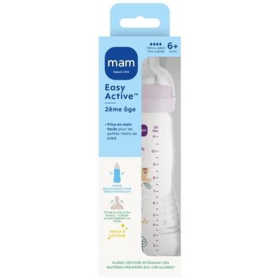 Biberon - MAM BABY - Easy Active - +6 mois - 330 ml - Tétine débit X - Lilas