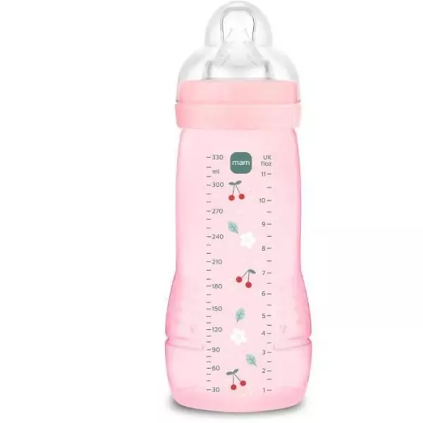 Biberon - MAM BABY - Easy Active - +6 mois - 330 ml - Tétine débit X - Berry