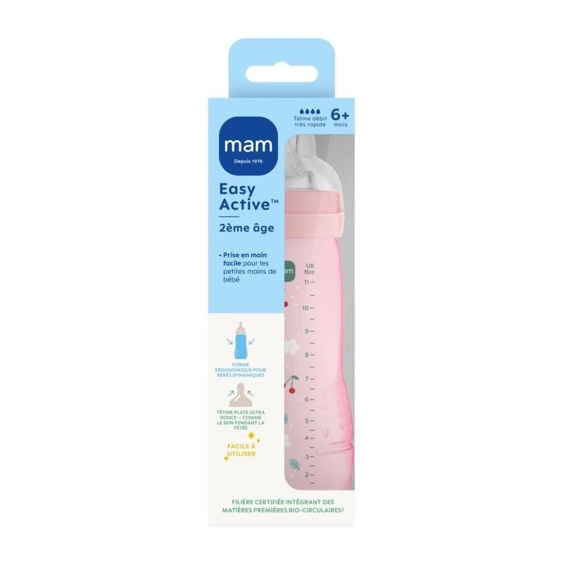 Biberon - MAM BABY - Easy Active - +6 mois - 330 ml - Tétine débit X - Berry