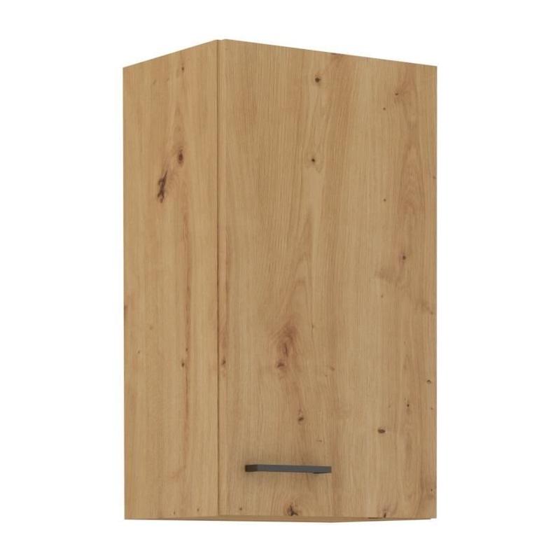Meuble haut MODENA - Design robuste - Chene artisan / Noir mat