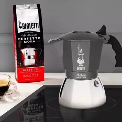Cafetière Italienne BIALETTI - BRIKKA - Induction 4 tasses