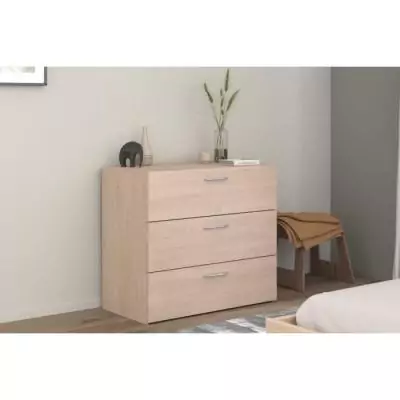 Commode EASY LIFE - 3 tiroirs - Chene - Design Compact Commode EASY LIFE - 3 tiroirs - Chene - Design Compact
