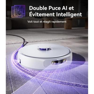 Narwal Freo Z Ultra - Aspirateur Robot Laveur avec Station - Double Puce IA - Évitement d'obstacles - Aspiration 12000 Pa