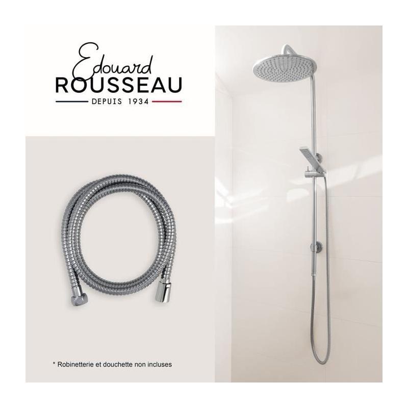 Flexible de douche anti-torsion ROUSSEAU 1m75 Inox chromé