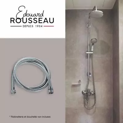 Flexible de douche compact 1m50 - ROUSSEAU - Inox chromé Flexible de douche compact 1m50 - ROUSSEAU - Inox chromé