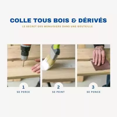 Colle bois haute résistance - 290 g - Pour bois et dérivés Colle bois haute résistance - 290 g - Pour bois et dérivés