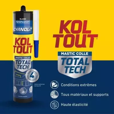Colle flex et étanche multi-matériaux 290ml - CYANOLIT Total tech Colle flex et étanche multi-matériaux 290ml - CYANOLIT Total tech