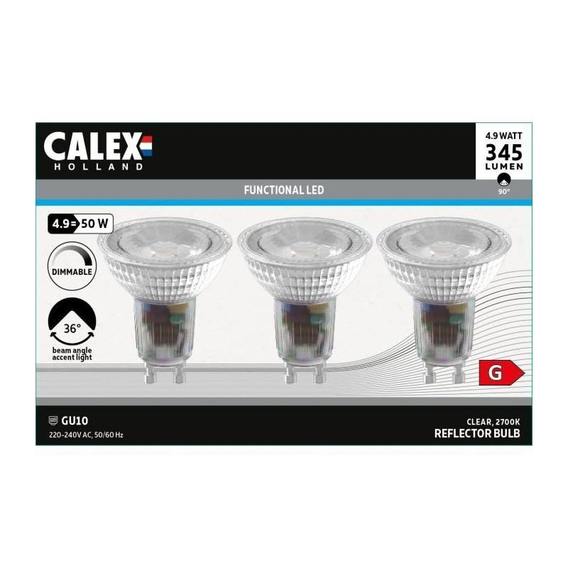 Ampoule LED réflecteur CALEX GU10 4,9W 345lm intensité variable - Chrome