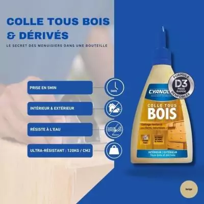 Colle Bois Haute Résistance - CYANOLIT - 500g