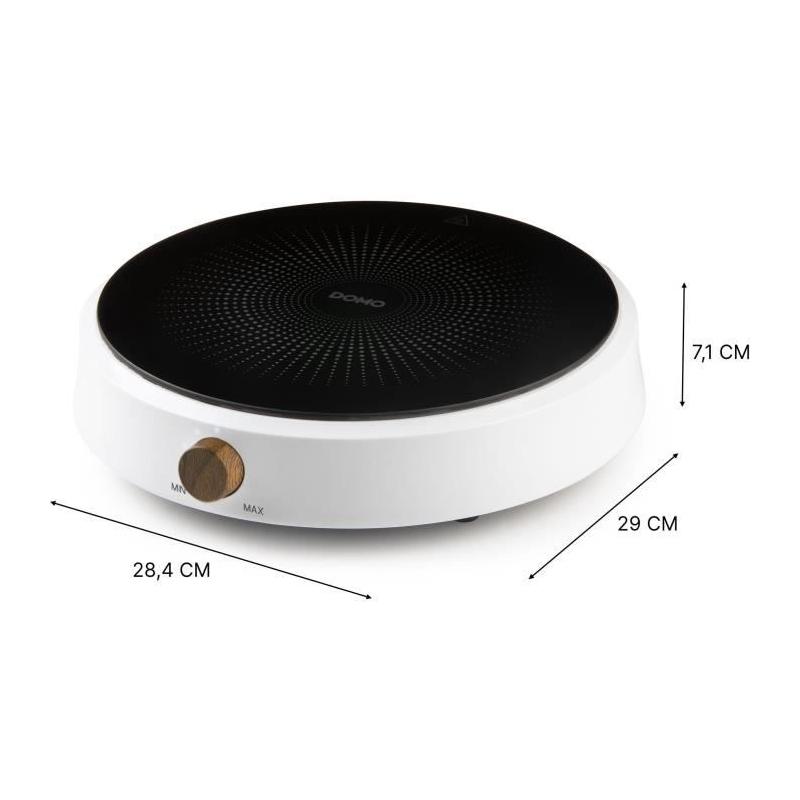 Plaque a induction - DOMO - DO30112IP - 2000 W - 1 foyer - Design rond blanc