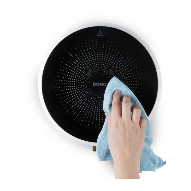 Plaque a induction - DOMO - DO30112IP - 2000 W - 1 foyer - Design rond blanc