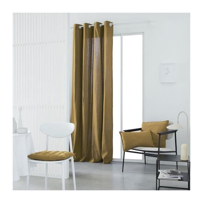 Rideau à œillets en coton 100% - Bronze - 140x240cm