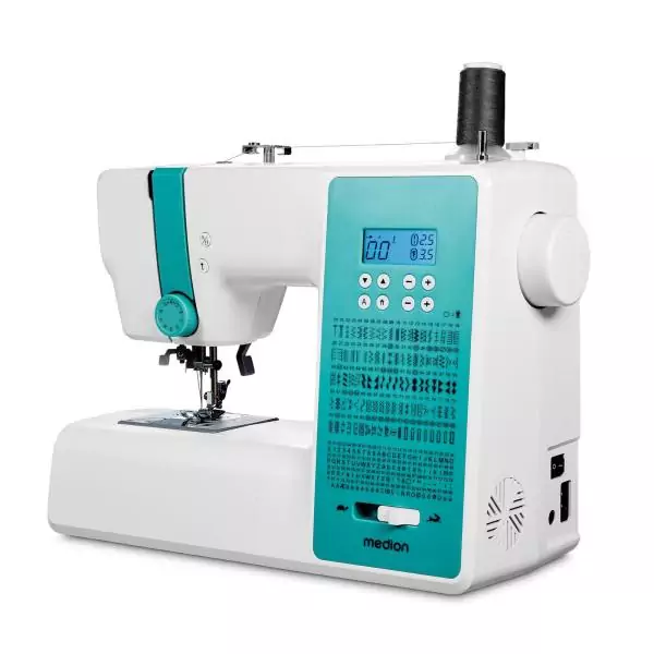 Machine a Coudre Numérique - MEDION - SD 36 - 38W - 270 Points - 700 tr/min - LED - Turquoise