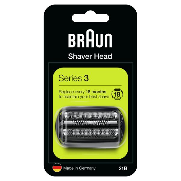 Tete de Rechange - BRAUN - 21B - Pour rasoir électrique Series 3 - Noir