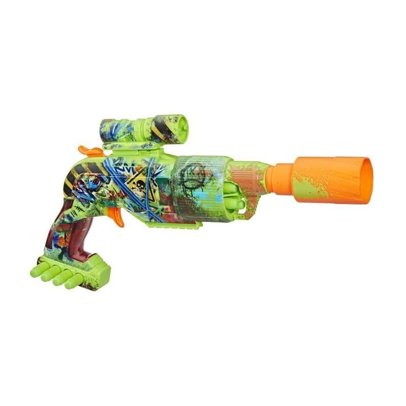 Nerf Zombie Driller, Blaster a fléchettes, cylindre rotatif, Des 8 ans