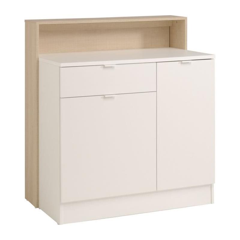 KEY - Meuble multifonctions pour cuisine et bar - Chene/Blanc - PARISOT