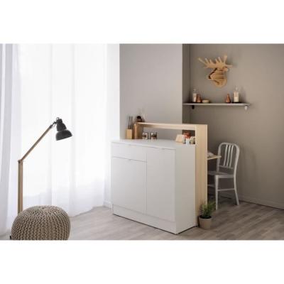 KEY - Meuble multifonctions pour cuisine et bar - Chene/Blanc - PARISOT