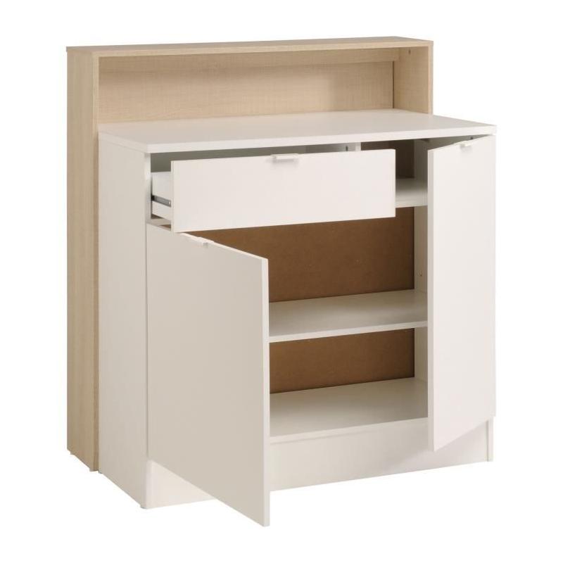 KEY - Meuble multifonctions pour cuisine et bar - Chene/Blanc - PARISOT