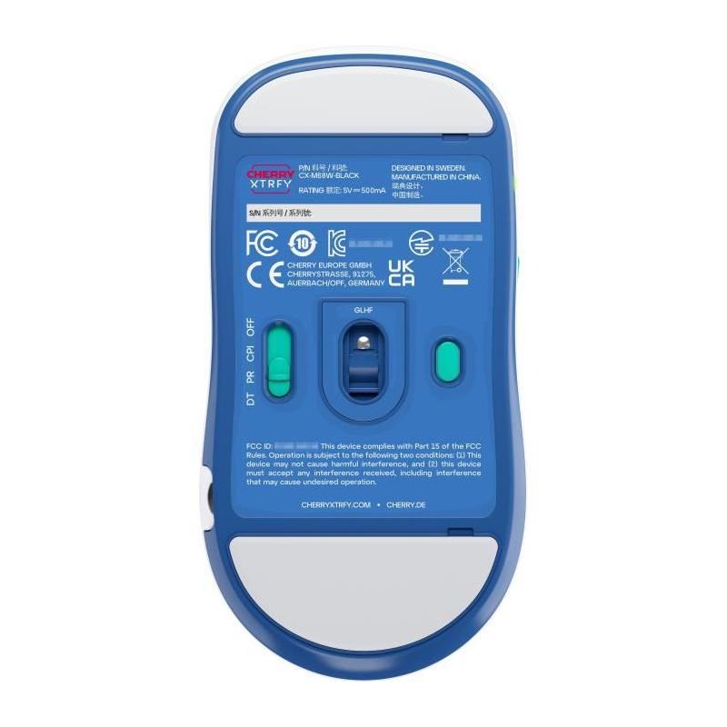 Souris gamer ultra-légère sans fil symétrique - CHERRY XTRFY M68 WIRELESS - Blanc