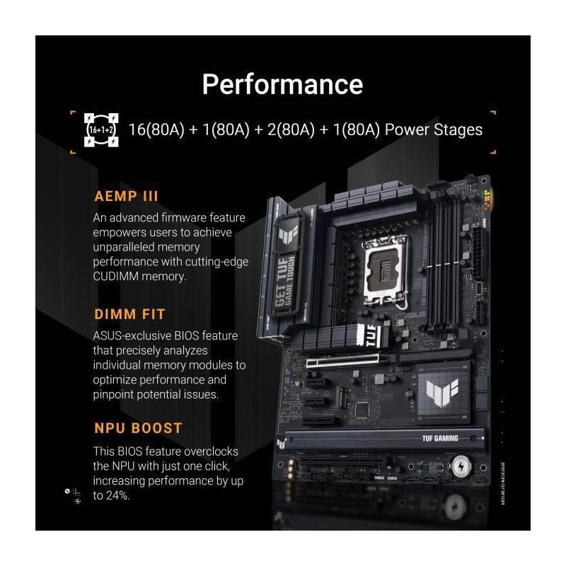 Carte mere - ASUS TUF GAMING Z890-PLUS WIFI - DDR5 - WiFi intégré - ATX
