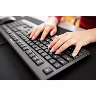 Clavier filaire CHERRY KC 1000 avec 3 LED bleues - Noir