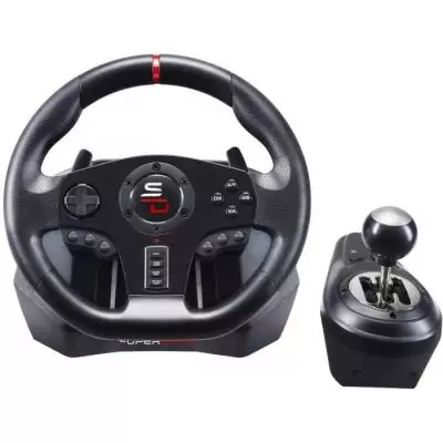 Volant de course SUPERDRIVE GS850-X avec levier de vitesse manuel - Pour PS4/Xbox Volant de course SUPERDRIVE GS850-X avec levier de vitesse manuel - Pour PS4/Xbox