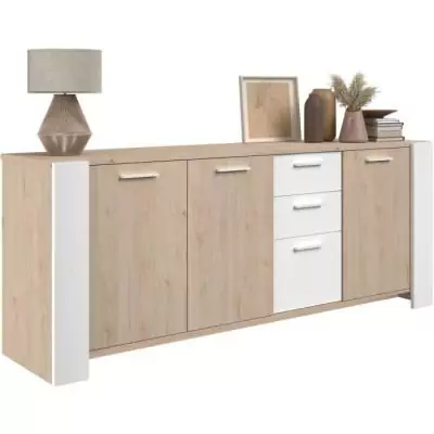 Buffet bas LOFT - Chic et fonctionnel - 3 portes 3 tiroirs Buffet bas LOFT - Chic et fonctionnel - 3 portes 3 tiroirs