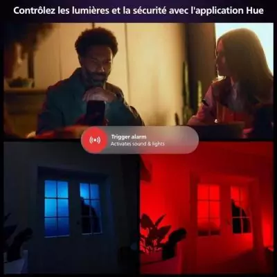 Caméra filaire Philips Hue Secure HD 1080P - Contrôle simple - Blanc
