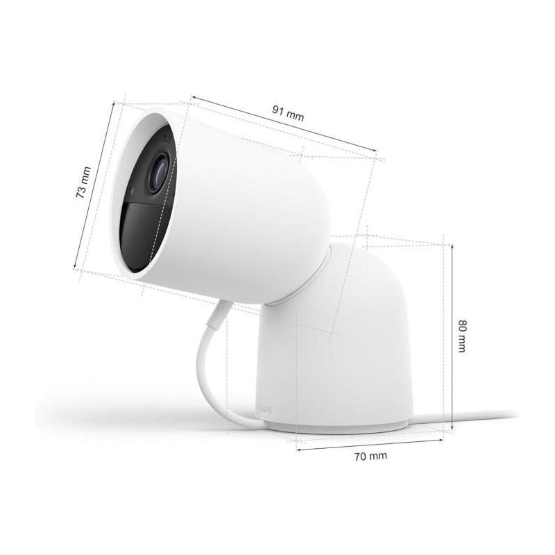 Caméra filaire Philips Hue Secure - HD 1080P - Blanc