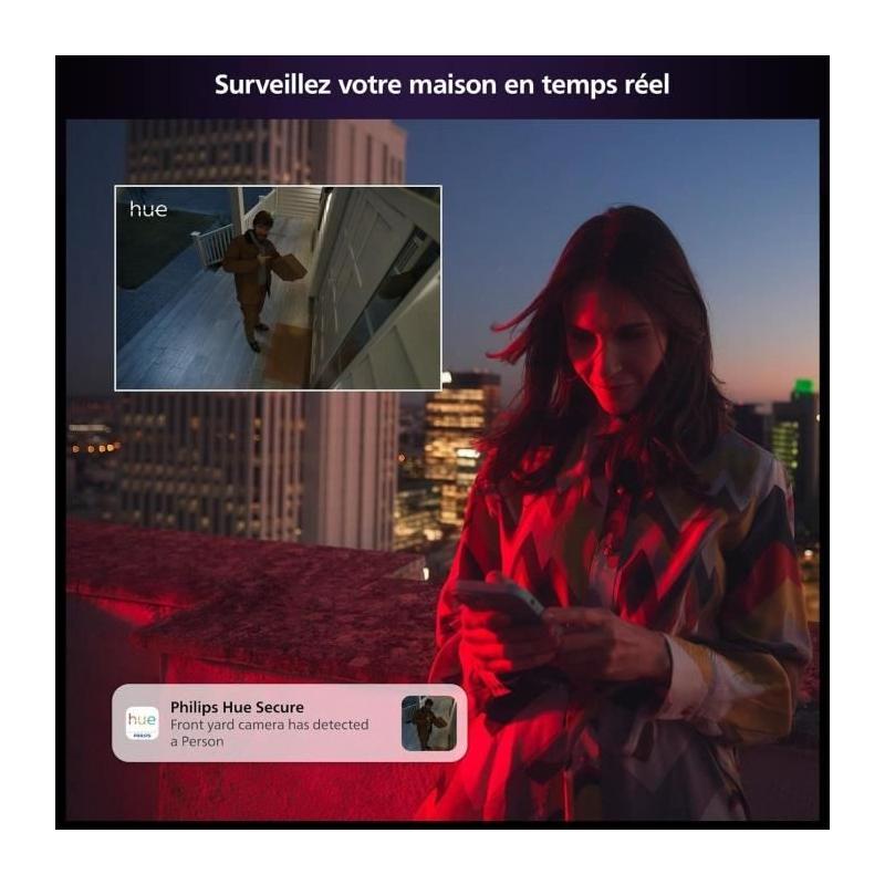 Caméra filaire Philips Hue Secure - HD 1080P - Blanc