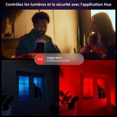 Caméra sans fil Philips Hue Secure HD 1080P - Intérieure/Extérieure - Contrôle simplifié
