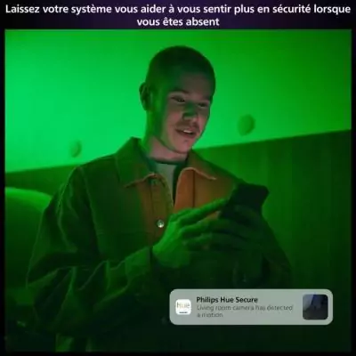Caméra sans fil Philips Hue Secure HD 1080P - Intérieure/Extérieure - Contrôle simplifié