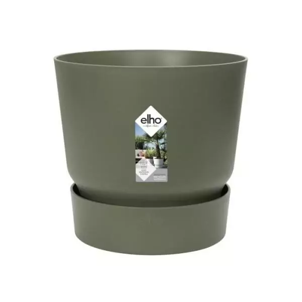 ELHO Pot de fleurs rond Greenville - Ø 55 x H 50 cm - Extérieur - 100% recyclé - Vert