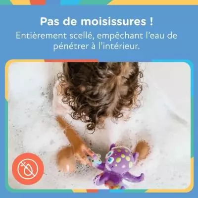 Jouet de bain interactif violet - NUBY pieuvre flottante Jouet de bain interactif violet - NUBY pieuvre flottante