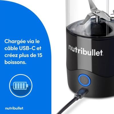 Blender portable - NUTRIBULLET - NBP003B - 100 W - 0,475L - Sans BPA - Noir - Une gourde incluse