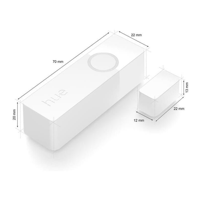 Capteur de contact - Philips Hue - Secure - Installation facile - Contrôle via application - Blanc