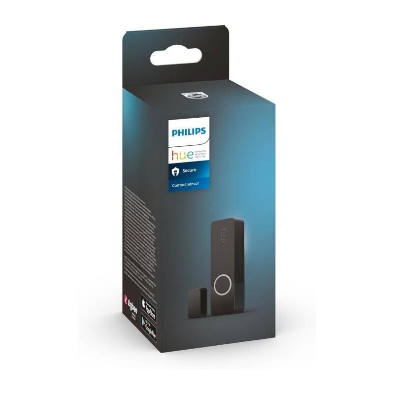 Capteur de contact - Philips Hue - Secure - Noir - Installation facile - Contrôle via application Hue