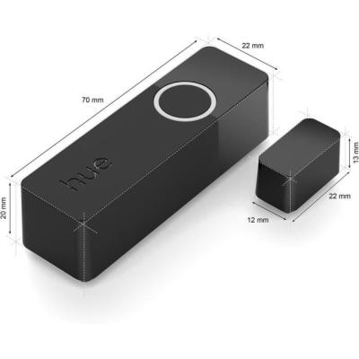 Capteur de contact - Philips Hue - Secure - Noir - Installation facile - Contrôle via application Hue